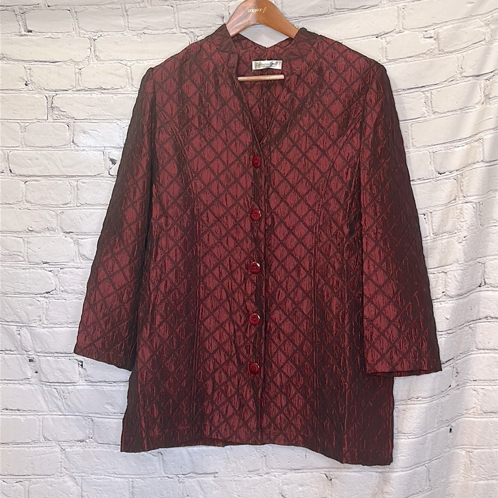 Coldwater Creek Burgundy Red Button Down Lightweight Jacket Size Large